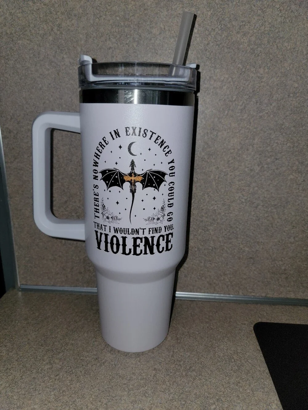 Fourth Wing Basgiath College 40oz Tumbler Nwot